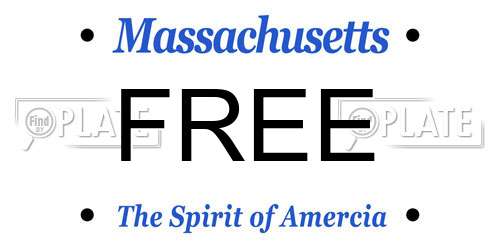 FREE Massachusetts License Plate