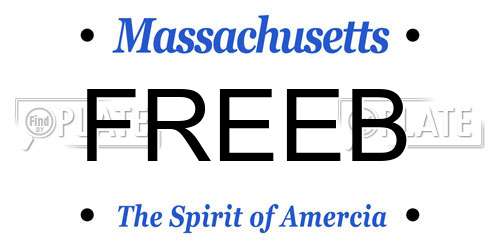 FREEB Massachusetts License Plate