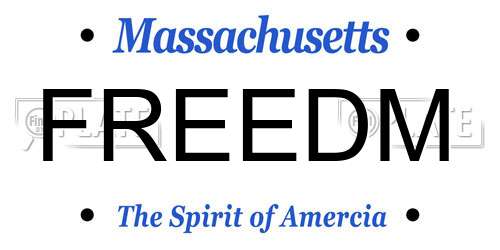 FREEDM Massachusetts License Plate