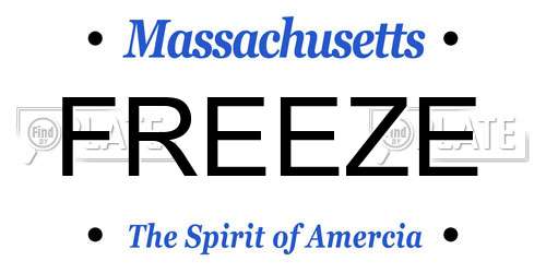 FREEZE Massachusetts License Plate