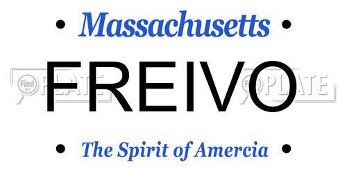 FREIVO Massachusetts License Plate