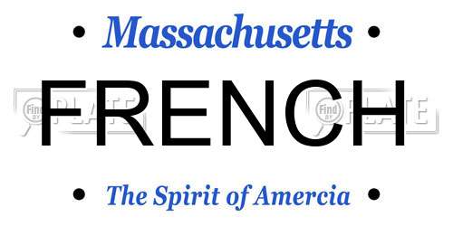 FRENCH Massachusetts License Plate