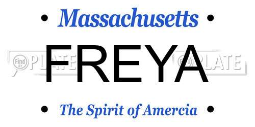 FREYA Massachusetts License Plate