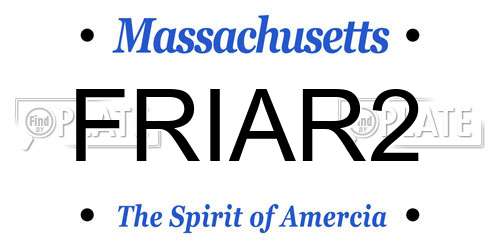 FRIAR2 Massachusetts License Plate