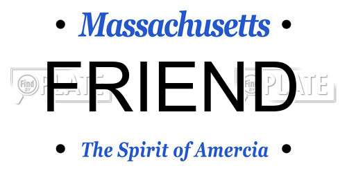 FRIEND Massachusetts License Plate