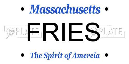FRIES Massachusetts License Plate