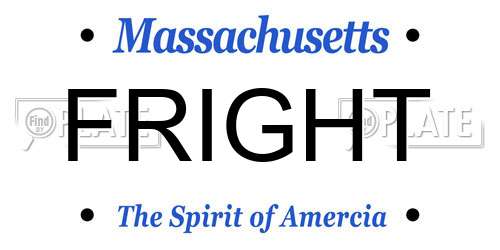 FRIGHT Massachusetts License Plate