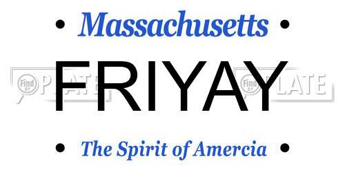 FRIYAY Massachusetts License Plate