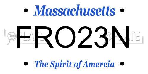 FRO23N Massachusetts License Plate