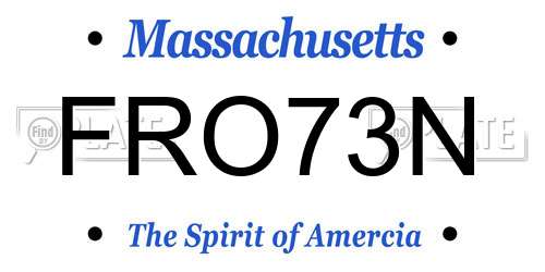 FRO73N Massachusetts License Plate