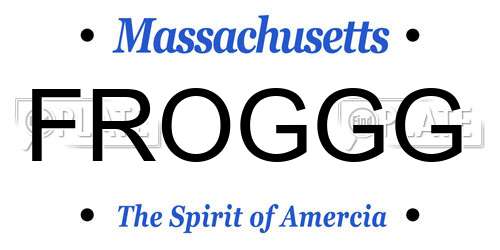 FROGGG Massachusetts License Plate