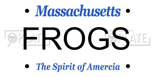 FROGS Massachusetts License Plate