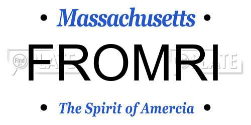 FROMRI Massachusetts License Plate