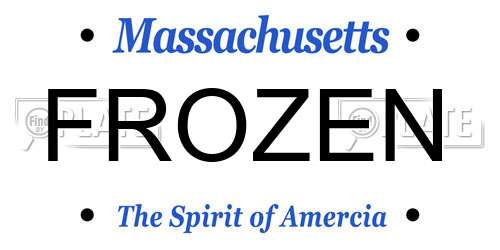 FROZEN Massachusetts License Plate