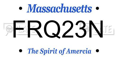 FRQ23N Massachusetts License Plate