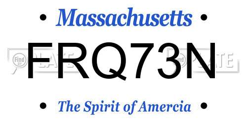 FRQ73N Massachusetts License Plate