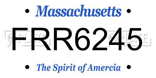 FRR6245 Massachusetts License Plate
