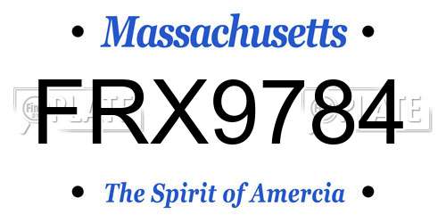 FRX9784 Massachusetts License Plate