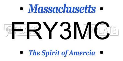 FRY3MC Massachusetts License Plate