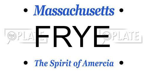 FRYE Massachusetts License Plate