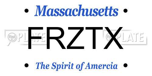 FRZTX Massachusetts License Plate