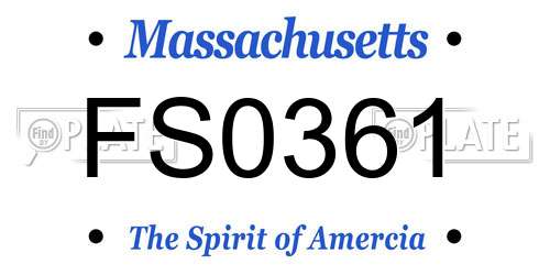 FS0361 Massachusetts License Plate