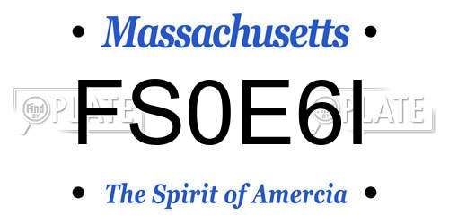 FS0E6I Massachusetts License Plate