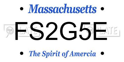 FS2G5E Massachusetts License Plate