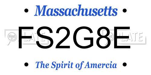 FS2G8E Massachusetts License Plate
