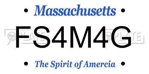 FS4M4G Massachusetts License Plate