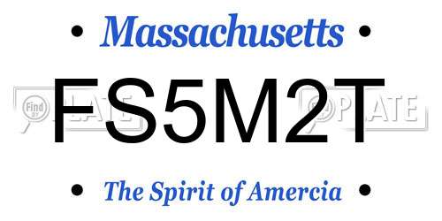 FS5M2T Massachusetts License Plate