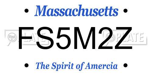 FS5M2Z Massachusetts License Plate