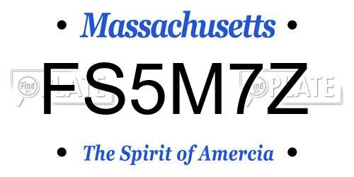 FS5M7Z Massachusetts License Plate