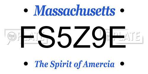 FS5Z9E Massachusetts License Plate