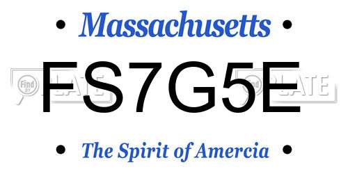 FS7G5E Massachusetts License Plate