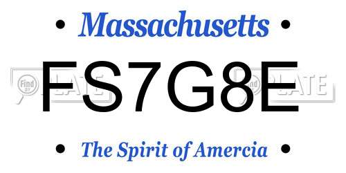 FS7G8E Massachusetts License Plate