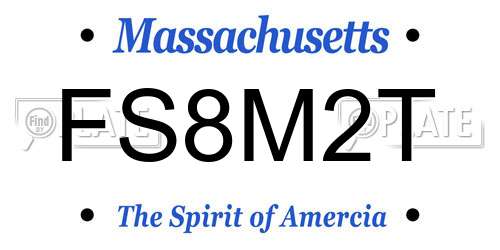FS8M2T Massachusetts License Plate
