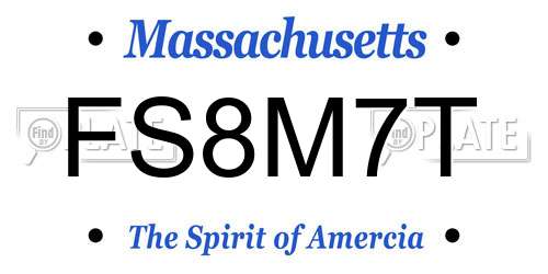 FS8M7T Massachusetts License Plate