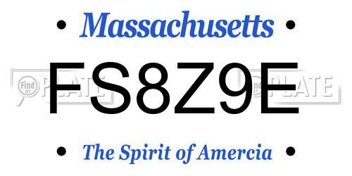 FS8Z9E Massachusetts License Plate