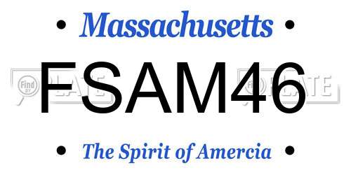FSAM46 Massachusetts License Plate