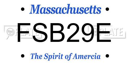FSB29E Massachusetts License Plate