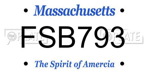 FSB793 Massachusetts License Plate