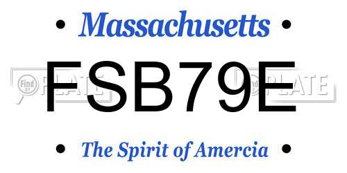 FSB79E Massachusetts License Plate