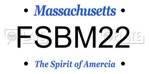 FSBM22 Massachusetts License Plate