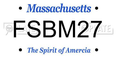 FSBM27 Massachusetts License Plate