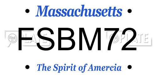 FSBM72 Massachusetts License Plate