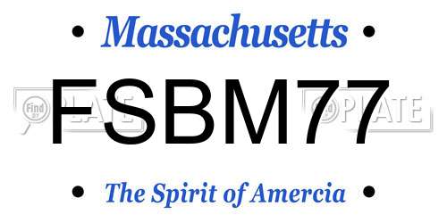 FSBM77 Massachusetts License Plate