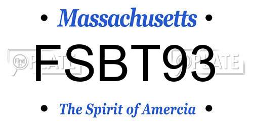 FSBT93 Massachusetts License Plate
