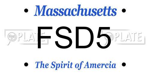FSD5 Massachusetts License Plate