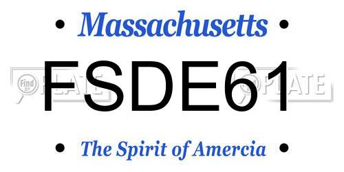 FSDE61 Massachusetts License Plate